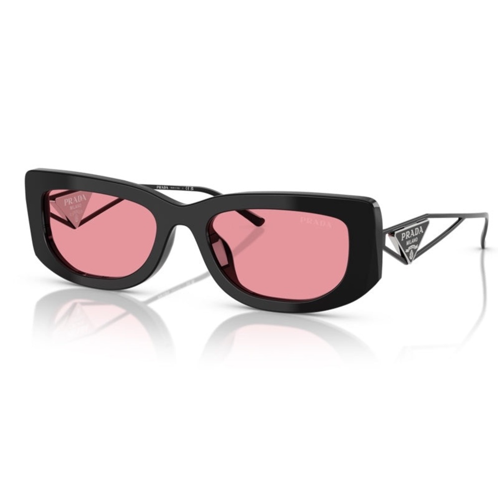 Prada Sunglasses with Black Frame and Pink Lenses